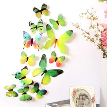 Load image into Gallery viewer, 12pcs/lot 3D PVC Wall Stickers Magnet Butterflies DIY Fridge Magnet stickers