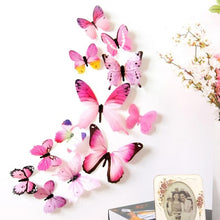 Load image into Gallery viewer, 12pcs/lot 3D PVC Wall Stickers Magnet Butterflies DIY Fridge Magnet stickers
