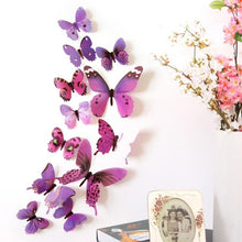 Load image into Gallery viewer, 12pcs/lot 3D PVC Wall Stickers Magnet Butterflies DIY Fridge Magnet stickers