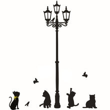 Load image into Gallery viewer, Cats Street Lamp Lights Stickers Wall Decal Removable