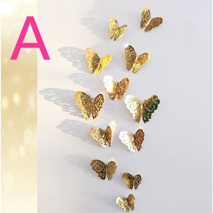 12 Pcs 3D  Wall Stickers Butterfly