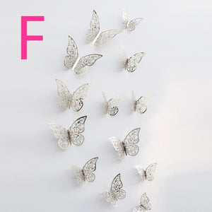 12 Pcs 3D  Wall Stickers Butterfly
