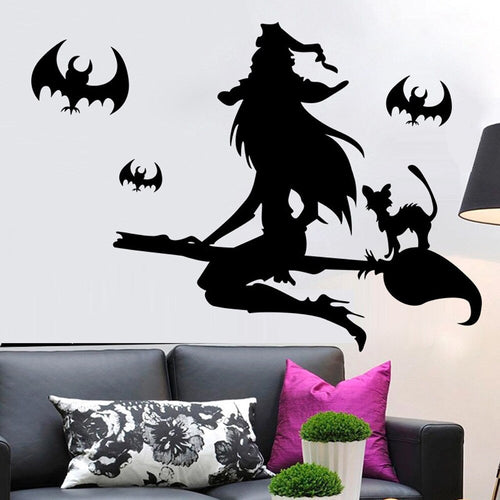 Halloween Witch Wall Sticker PVC Removable