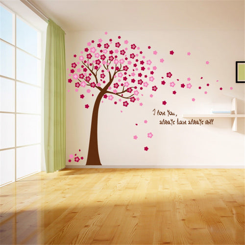 Wall Stickers Pink Sakura Flower Cherry Blossom Tree Wall Sticker